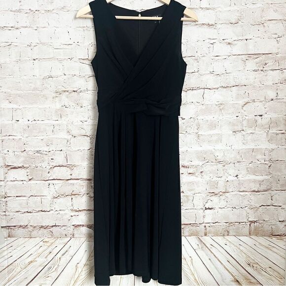 DKNY jersey wrap dress LBD sleeveless - Picture 1 of 6